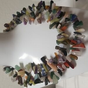 AUTHENTIC MULTI GEM NECKLACE 925 Sterling Silver Clasp, all like new J#50